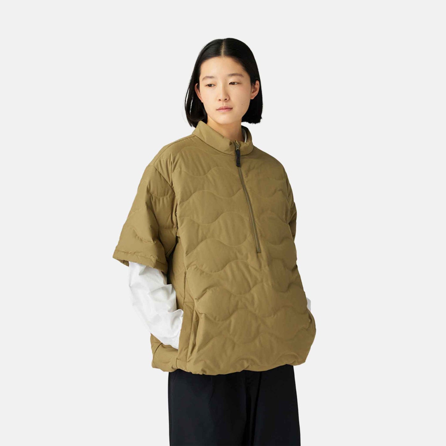 Seamless Quilted Down Pullover | Olive