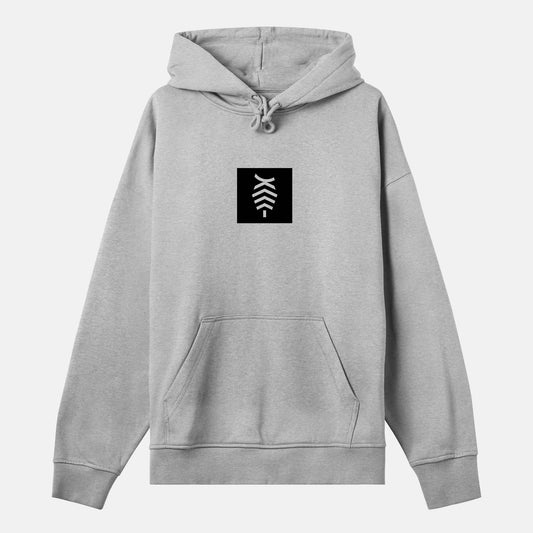 Svart Logo Ruta Boxy Hood | Grå