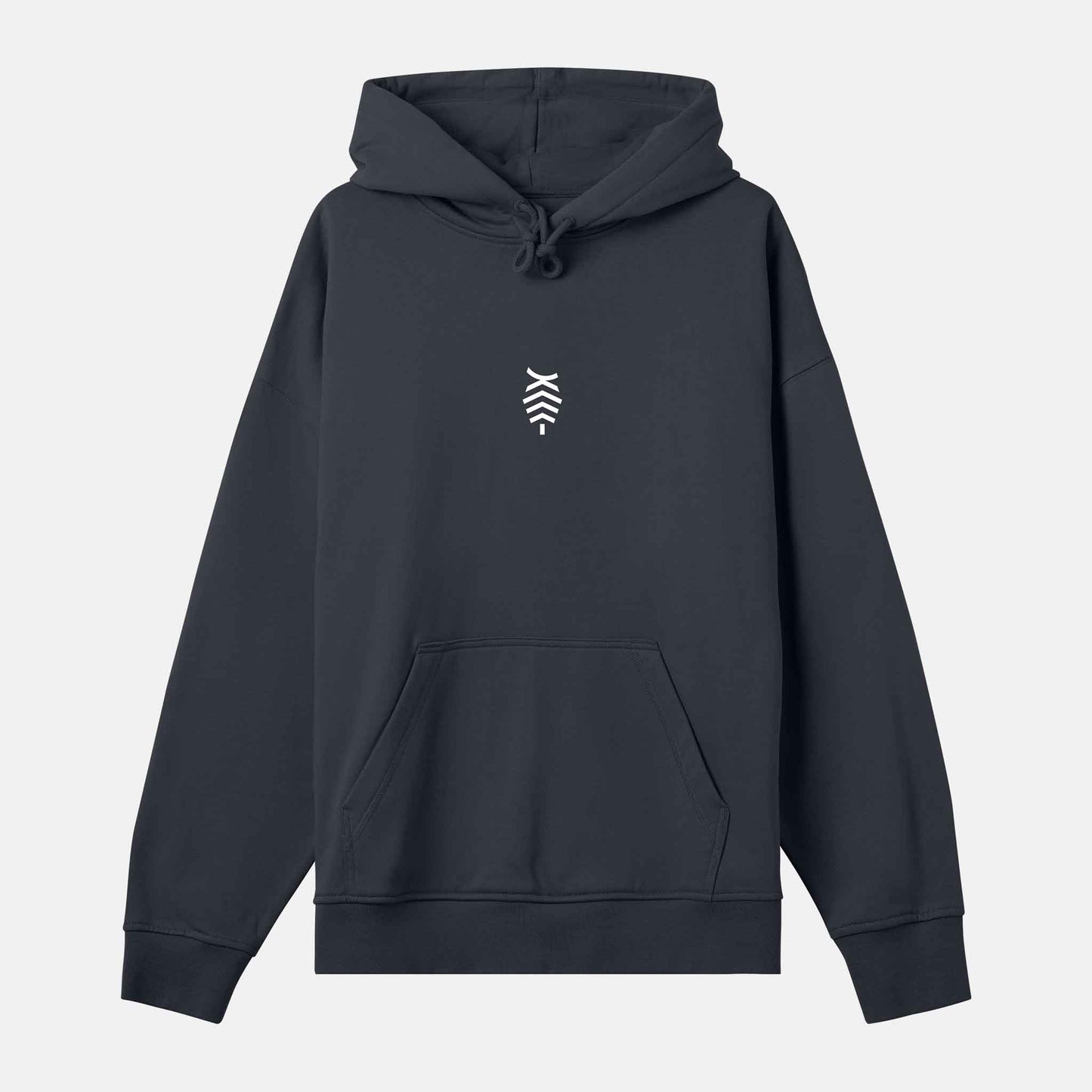 Vit Logo Boxy Hood | Svartgrå