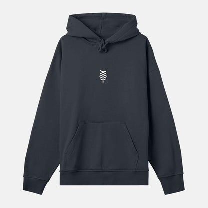 Vit Logo Boxy Hood | Svartgrå