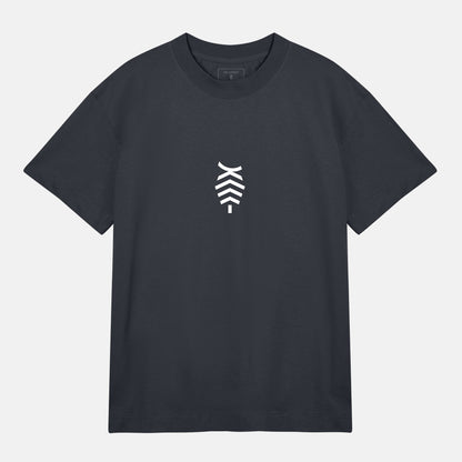 Vit Logo Boxy Tee | Svartgrå