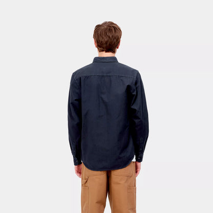 L/S Bolton Shirt | Dark Navy garment dyed