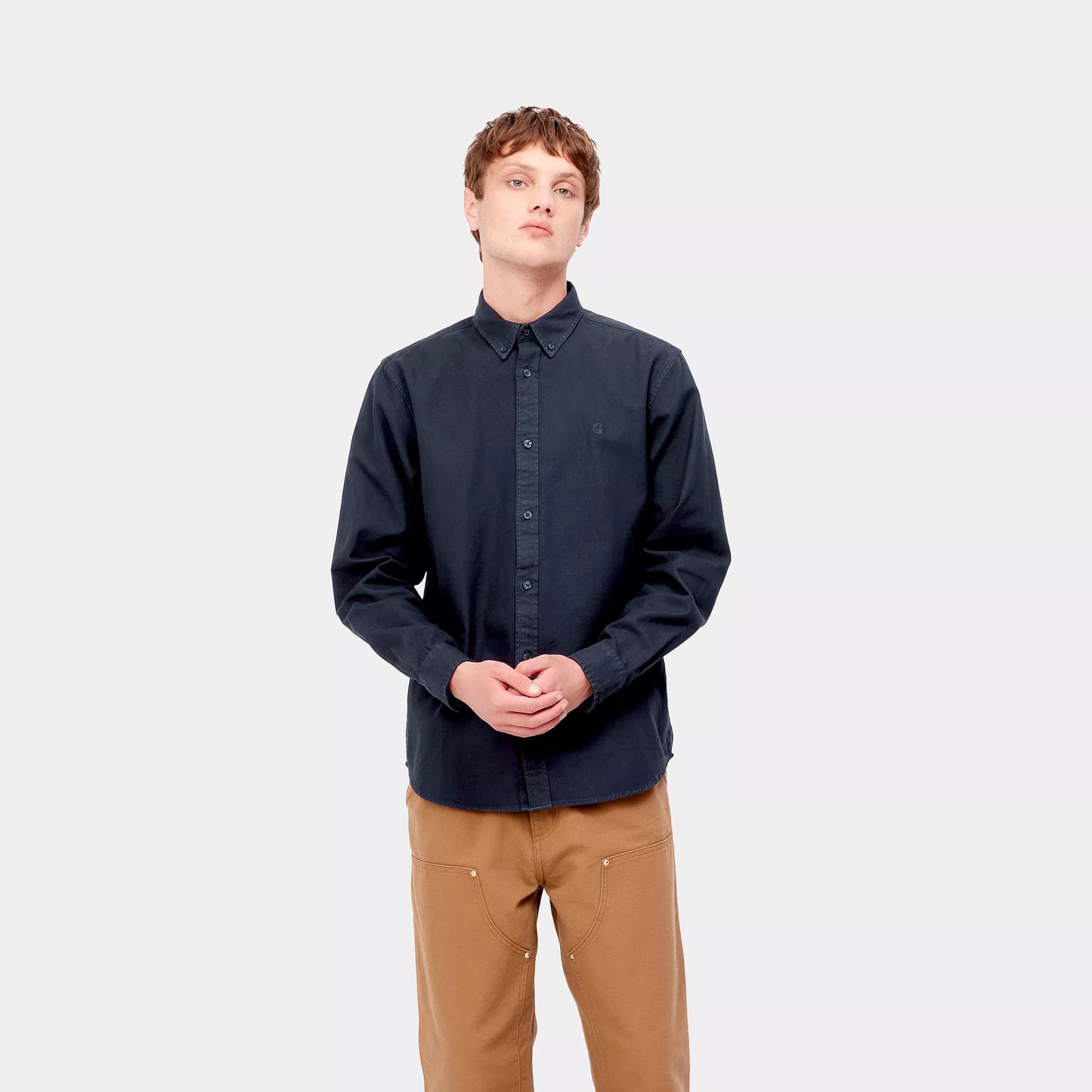 L/S Bolton Shirt | Dark Navy garment dyed