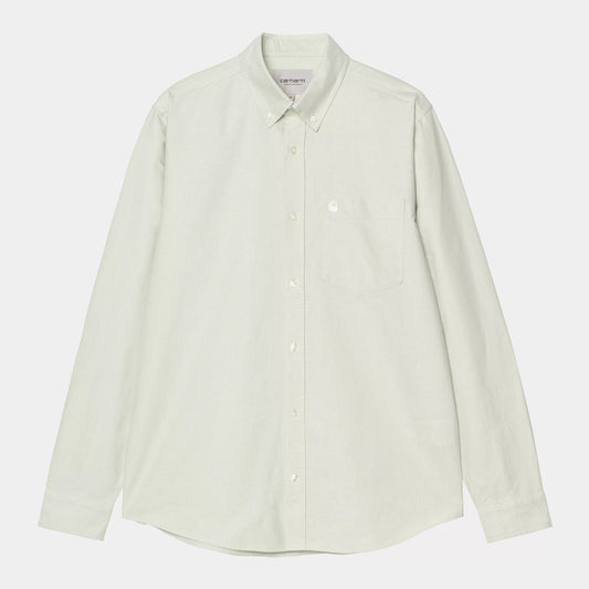 L/S C-Logo Shirt | Pale Olive / White