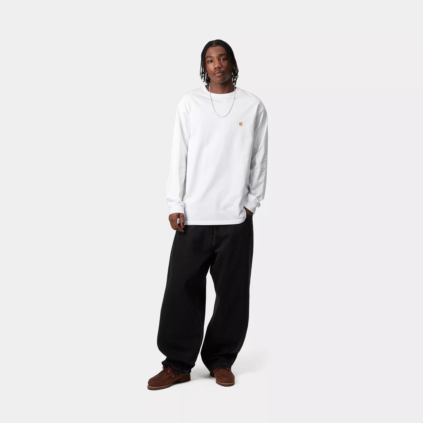 L/S Chase T-Shirt | White / Gold