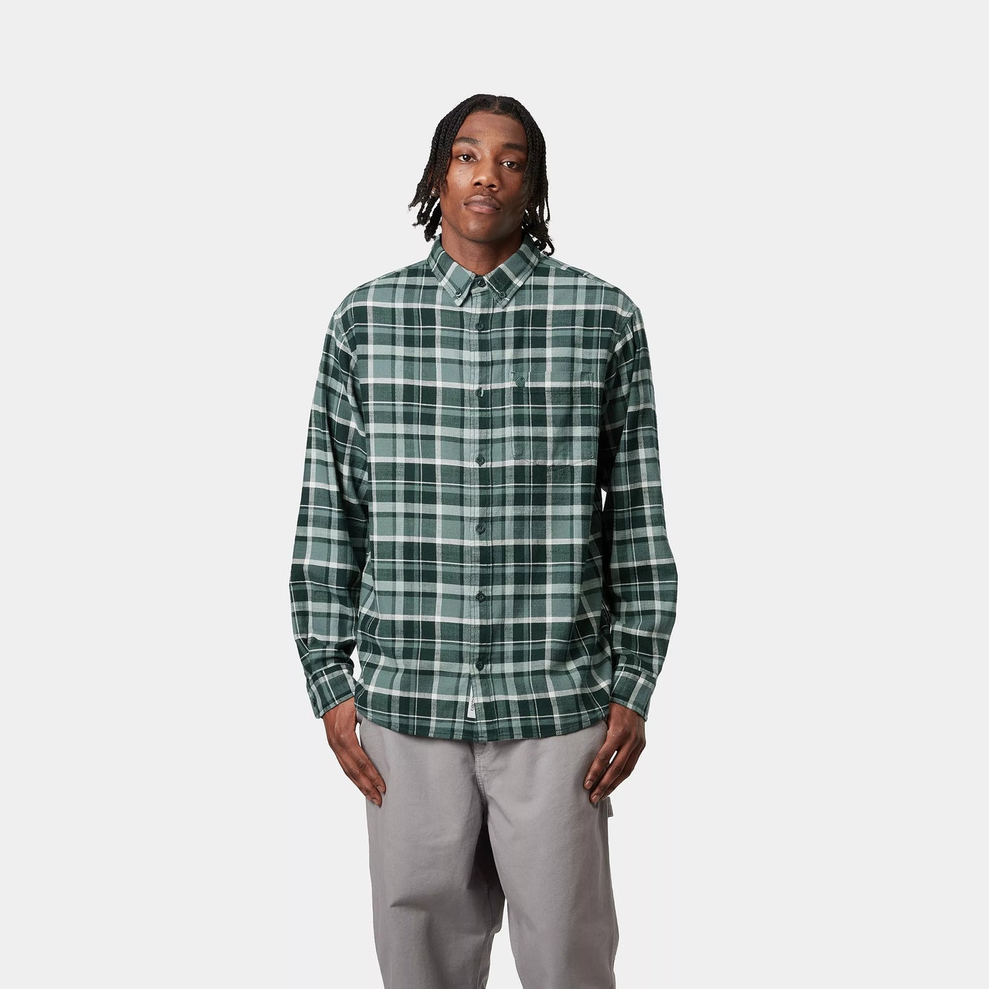 L/S Fendrick Shirt | Fendrick Check, Deep Lagoon