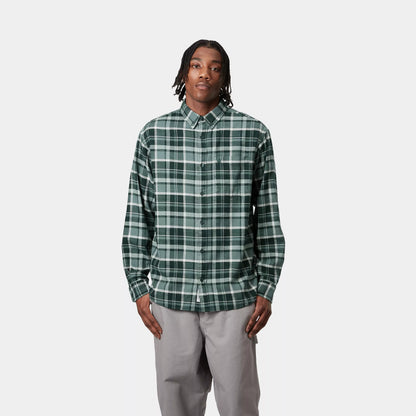 L/S Fendrick Shirt | Fendrick Check, Deep Lagoon