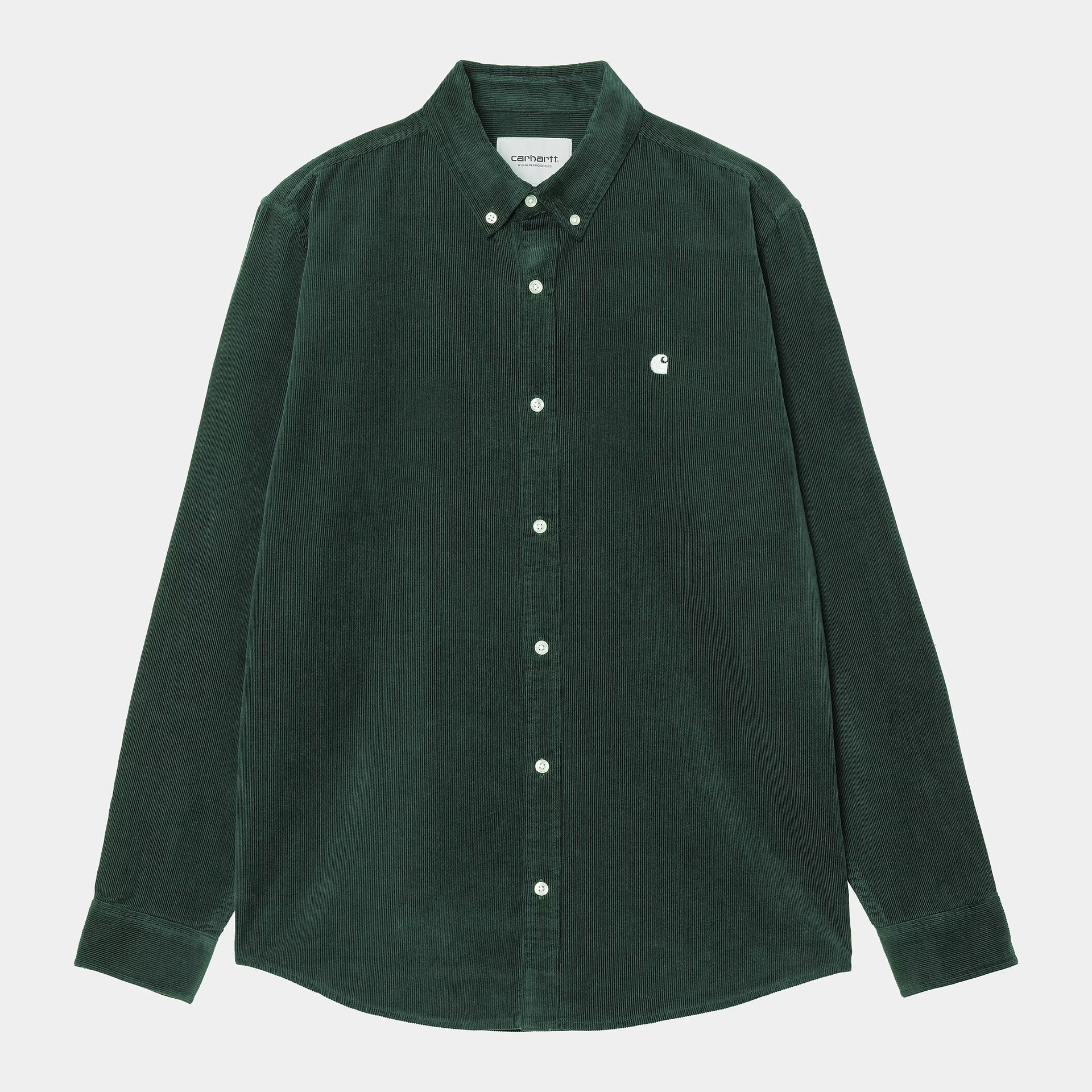Carhartt WIP L/S Madison Fine Cord Shirt | Conifer / Wax–INLANDET.se