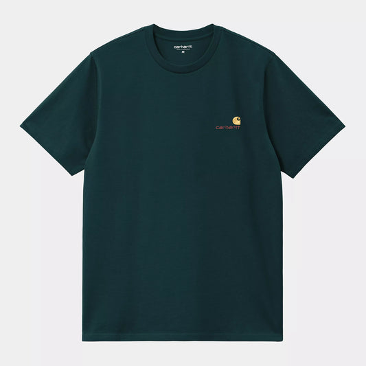 S/S American Script T-Shirt | Deep Lagoon