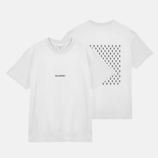 Svart Logo Mönster Bak Boxy Tee | Vit
